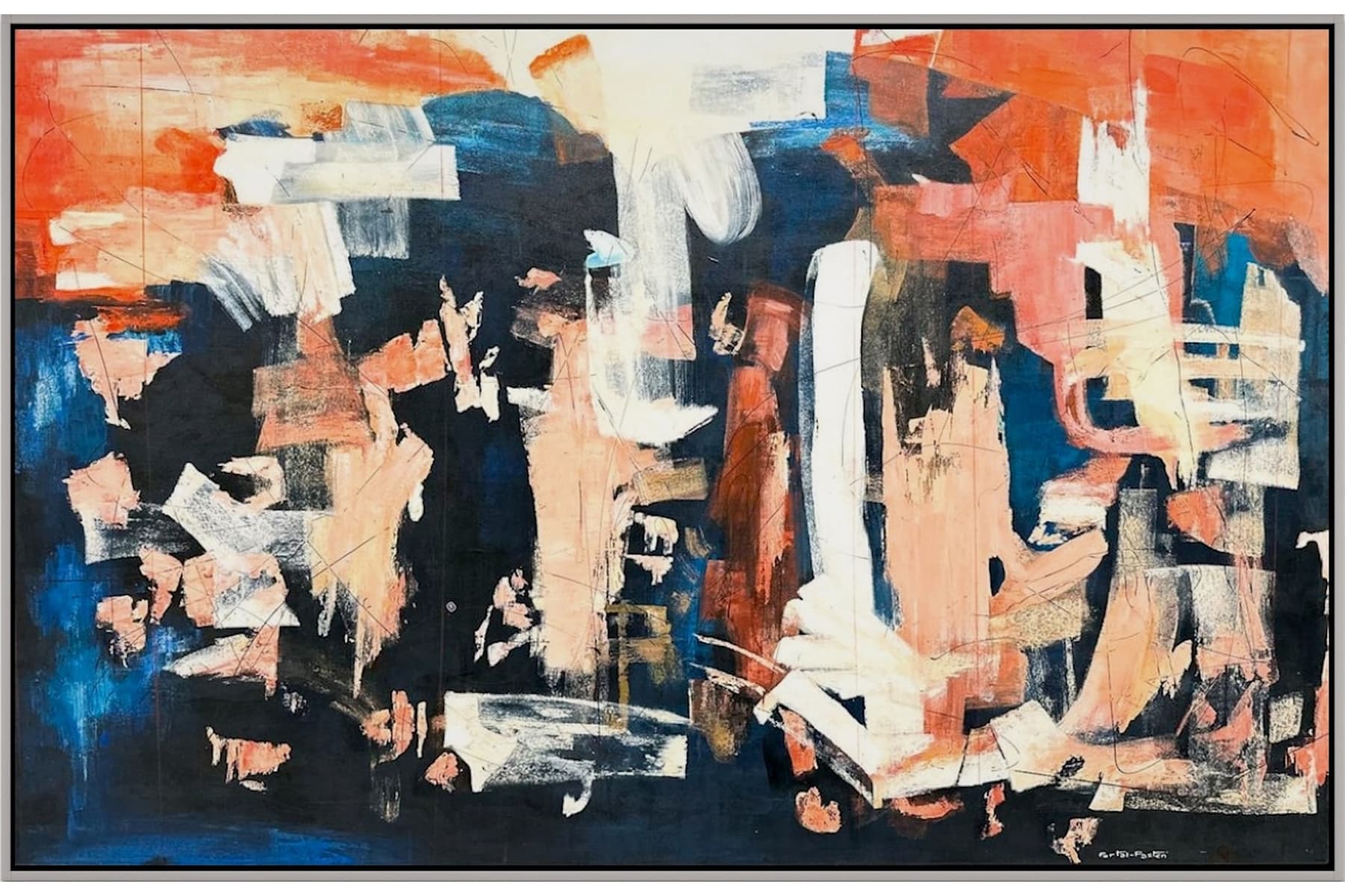 Coral by Portal Pasten, acrylic on canvas abstract painting at El Dorado Gallery