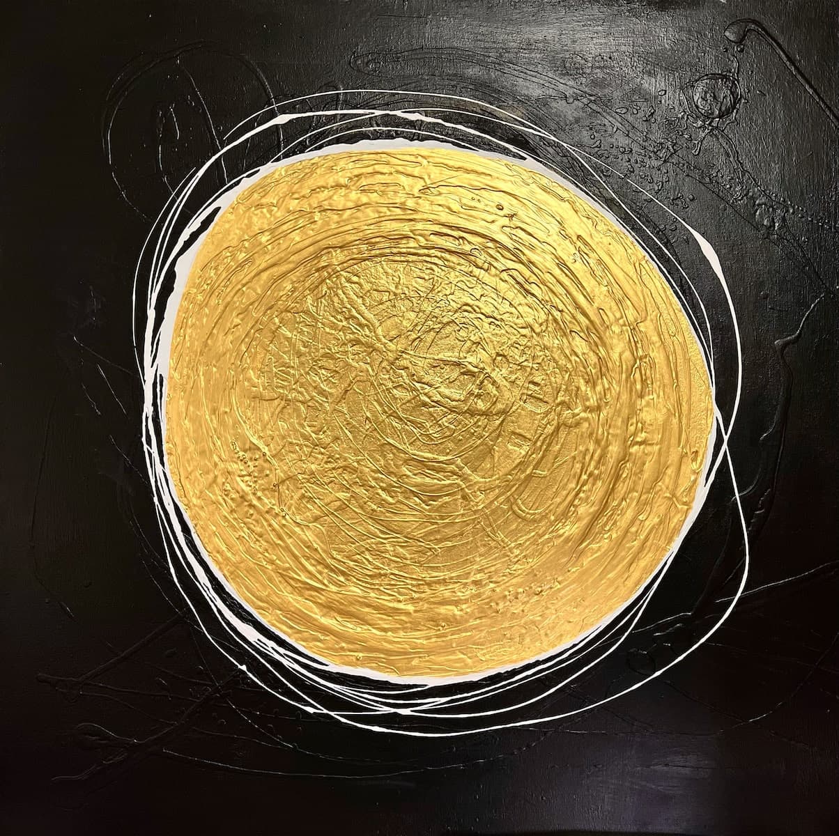Gold Origin by Ana Remok, acrylic on canvas abstract painting at El Dorado Gallery