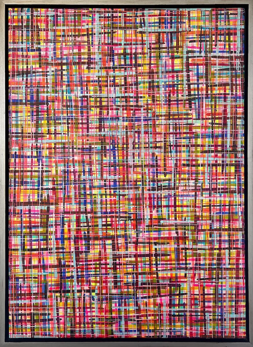Oaxaca M by Portal Pasten, acrylic on canvas abstract painting at El Dorado Gallery