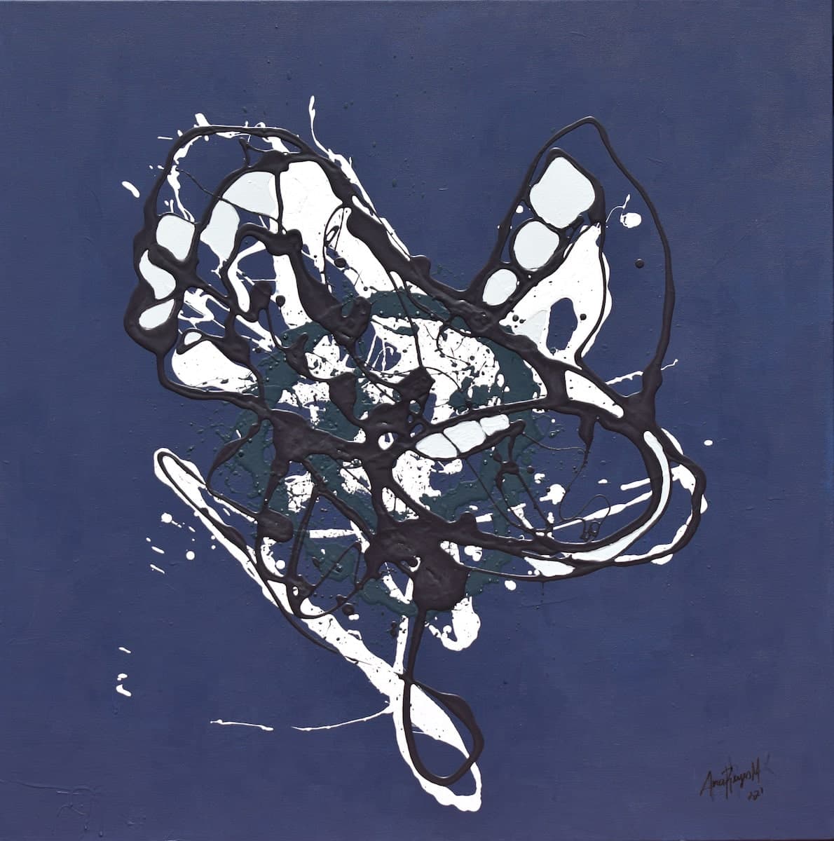 The Butterfly by Ana Remok, acrylic on canvas abstract painting at El Dorado Gallery