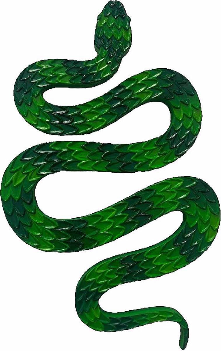 Snake #68 by Clarissa Sylva, acrylic on fiberboard at El Dorado Gallery