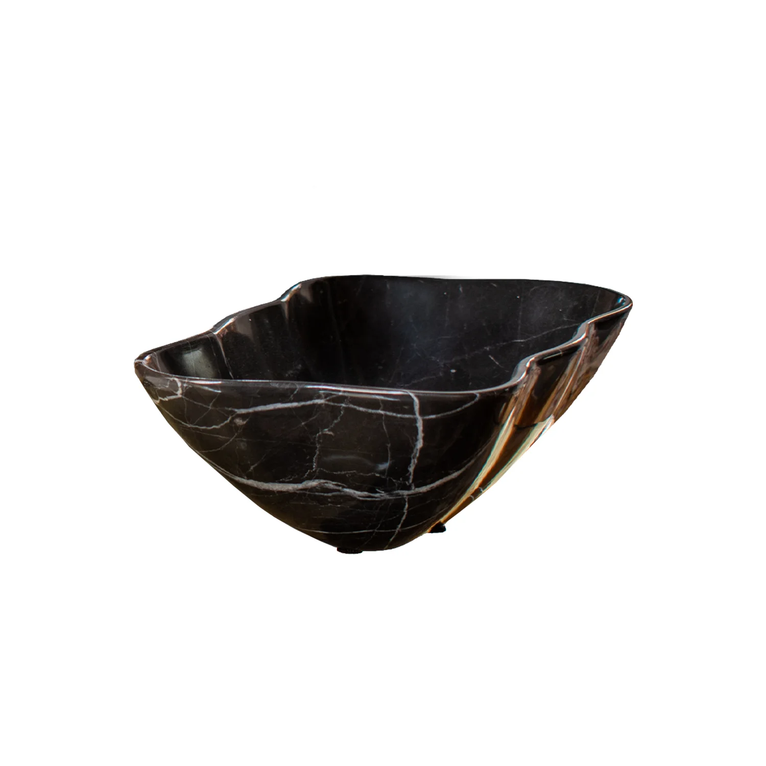 Black onyx bowl with natural veining